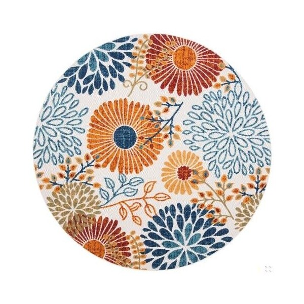 Safavieh 4 x 6 ft. Cabana 800 Power-Loomed Rectangle Rug Creme & Red - CBN832A-4