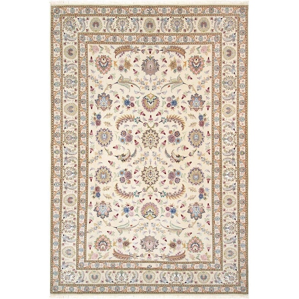 Made4Mansions 5 ft. 6 in. x 8 ft. 4 in. Persian Tabriz Hand-Knotted Silk & Wool Rug - MA1613868