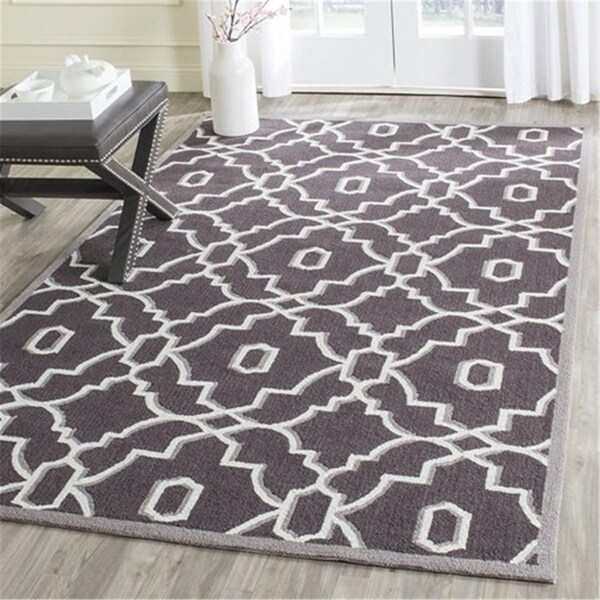 Safavieh Four Seasons Hand Hooked Rectangle Rug- Dark Grey - Ivory- 3 ft. 6 in. x 5 ft. 6 in. - FRS237C-4