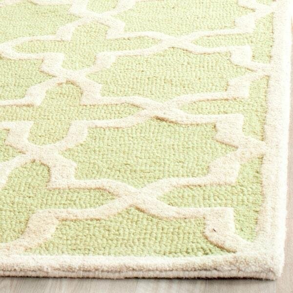 Safavieh Cambridge Hand Tufted Accent Rugs, Light Green and Ivory - 2 x 3 ft. - CAM125B-2