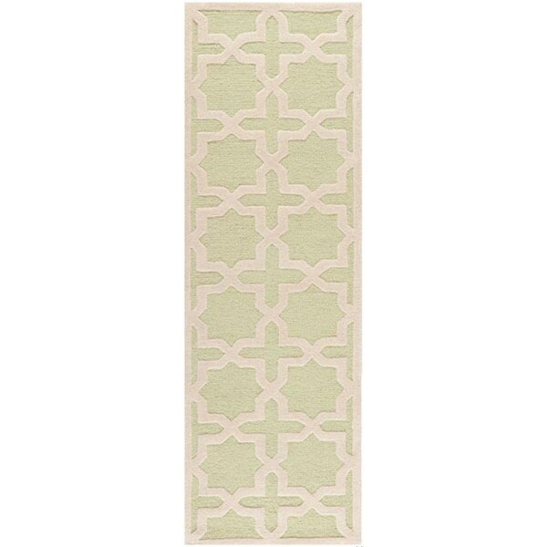 Safavieh Cambridge Hand Tufted Accent Rugs, Light Green and Ivory - 2 x 3 ft. - CAM125B-2