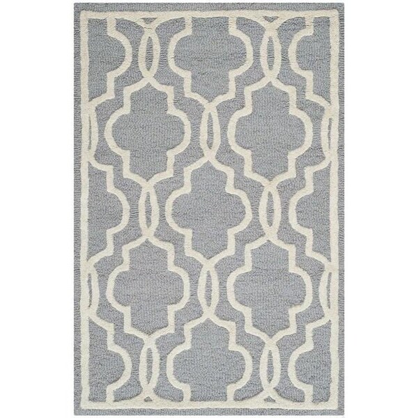 Safavieh Cambridge Hand Tufted Oversized Rug- Silver - Ivory- 11 x 15 ft. - CAM131D-1115