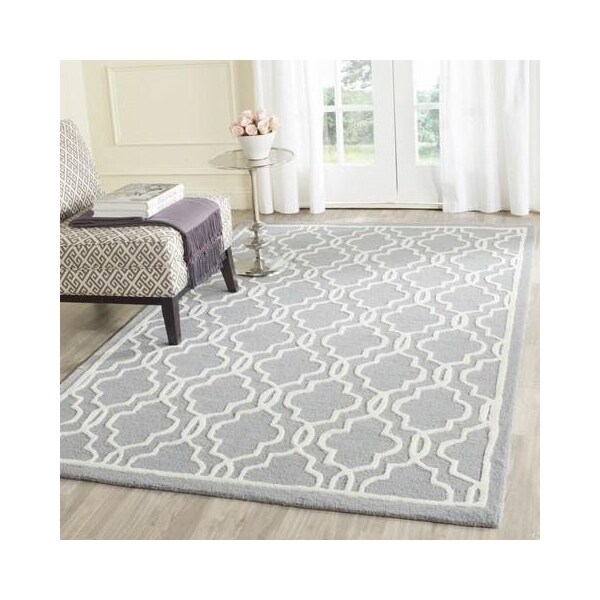 Safavieh Cambridge Hand Tufted Oversized Rug- Silver - Ivory- 11 x 15 ft. - CAM131D-1115