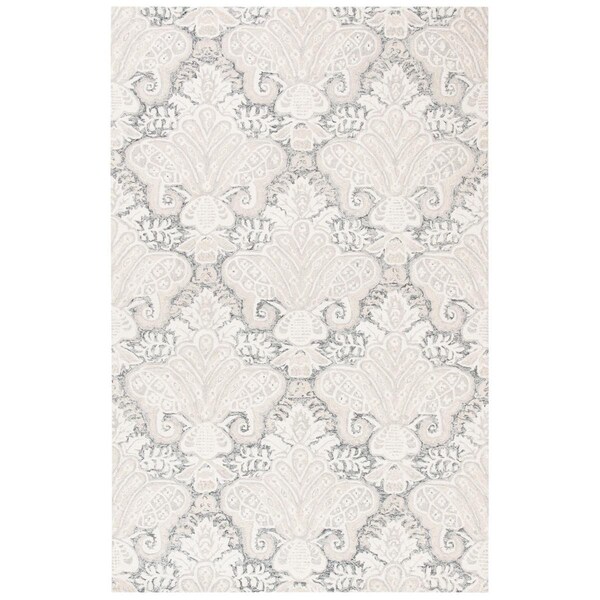 Safavieh 4 x 6 ft. Micro-Loop Rectanglar Handmade Wool Rug Charcoal & Ivory - MLP539H-4