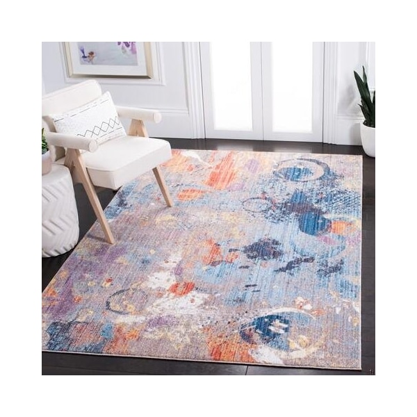 Safavieh 4 x 6 ft. Bristol Power Loomed Medium Rectangle Area Rug, Grey and Blue - BTL342A-4