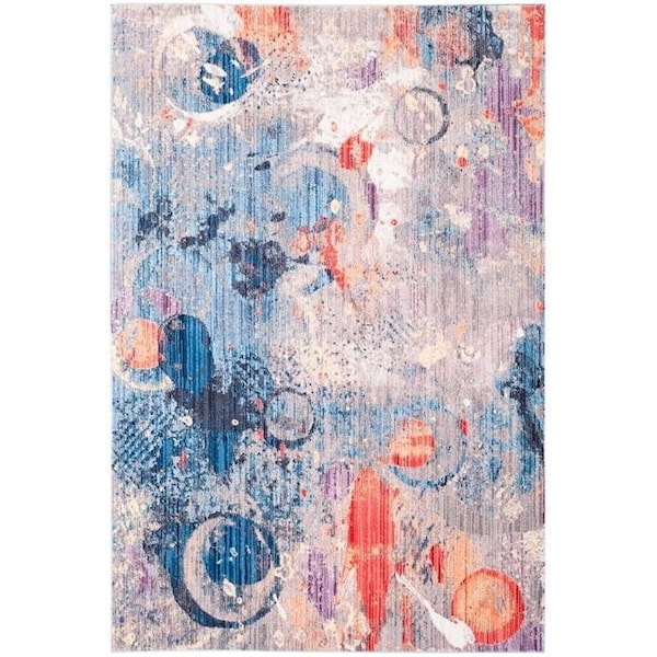 Safavieh 4 x 6 ft. Bristol Power Loomed Medium Rectangle Area Rug, Grey and Blue - BTL342A-4