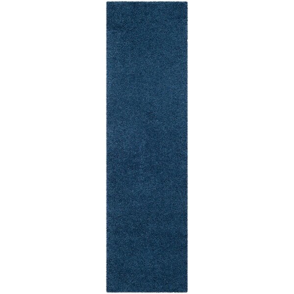 Safavieh Laguna Shag Power Loomed Runner RugBlue 2 ft.-3 in. x 10 ft. - SGL303K-210