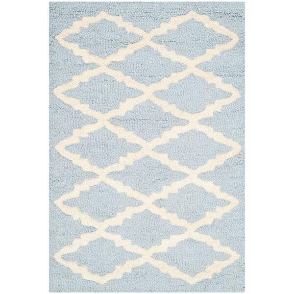 Safavieh Cambridge Hand Tufted Runner Rug- Light Blue - Ivory- 2 ft. 6 in. x 12 ft. - CAM137A-212