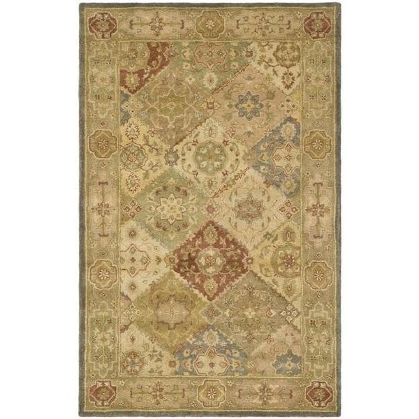Safavieh 4 ft.-6 in. x 6 ft.-6 in. Oval Traditional Antiquity- Multi and Beige Hand Tufted Rug - AT316A-5OV