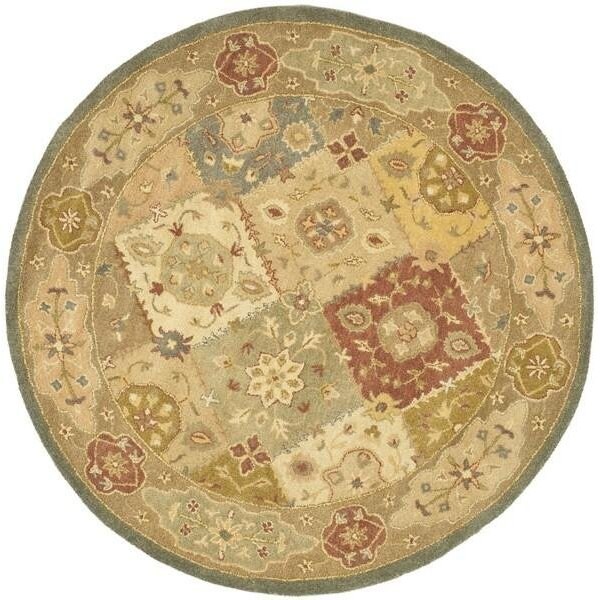 Safavieh 4 ft.-6 in. x 6 ft.-6 in. Oval Traditional Antiquity- Multi and Beige Hand Tufted Rug - AT316A-5OV