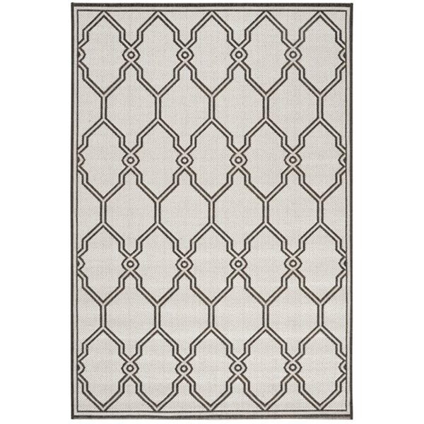 Safavieh 4 x 6 ft. Medium Rectangle Linden 100 Power Loomed Rug, Light Grey and Charcoal - LND124A-4