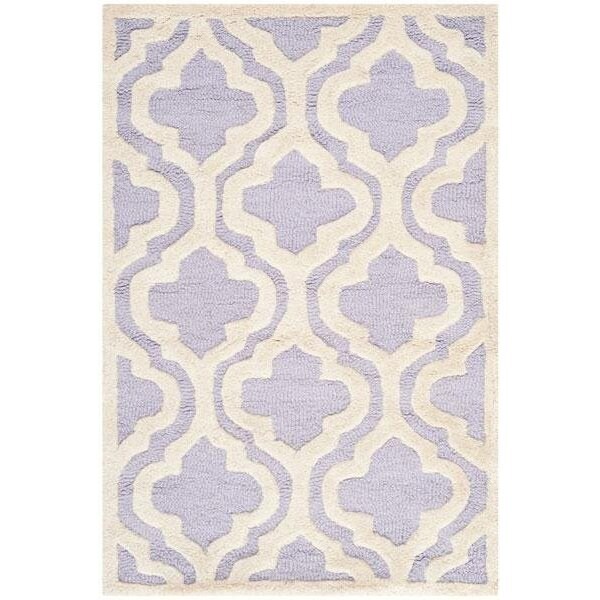 Safavieh Cambridge Hand Tufted Small Rectangle Rug- Lavander - Ivory- 4 x 6 ft. - CAM132C-4