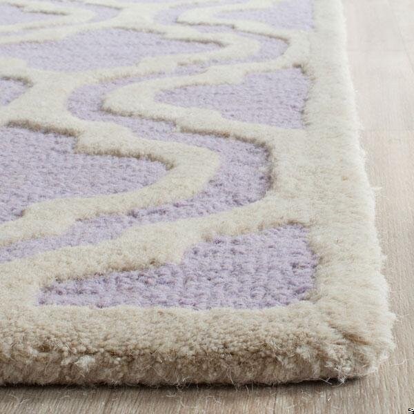 Safavieh Cambridge Hand Tufted Small Rectangle Rug- Lavander - Ivory- 4 x 6 ft. - CAM132C-4