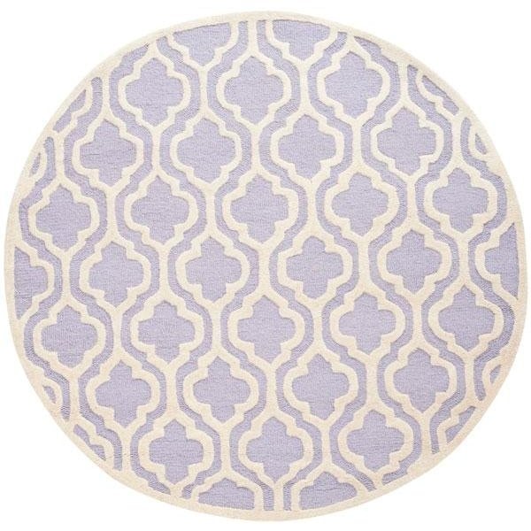 Safavieh Cambridge Hand Tufted Small Rectangle Rug- Lavander - Ivory- 4 x 6 ft. - CAM132C-4