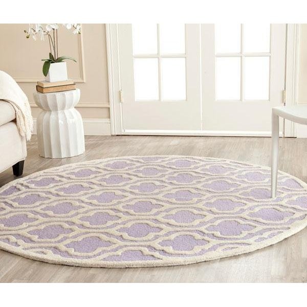Safavieh Cambridge Hand Tufted Small Rectangle Rug- Lavander - Ivory- 4 x 6 ft. - CAM132C-4