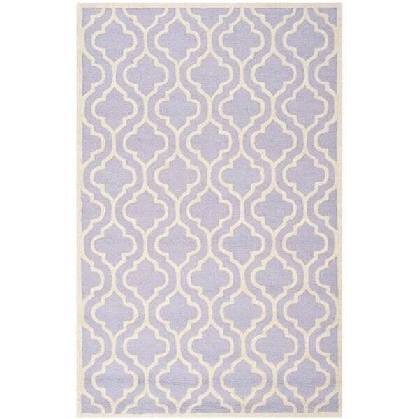 Safavieh Cambridge Hand Tufted Small Rectangle Rug- Lavander - Ivory- 4 x 6 ft. - CAM132C-4