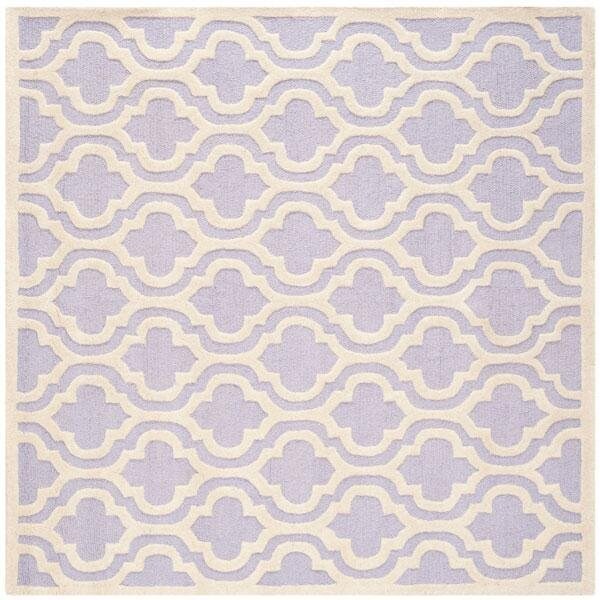 Safavieh Cambridge Hand Tufted Small Rectangle Rug- Lavander - Ivory- 4 x 6 ft. - CAM132C-4