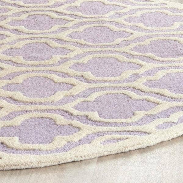 Safavieh Cambridge Hand Tufted Small Rectangle Rug- Lavander - Ivory- 4 x 6 ft. - CAM132C-4