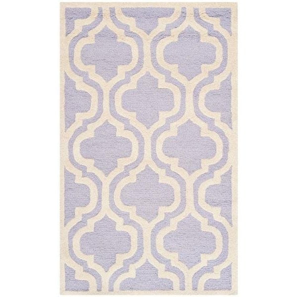 Safavieh Cambridge Hand Tufted Small Rectangle Rug- Lavander - Ivory- 4 x 6 ft. - CAM132C-4