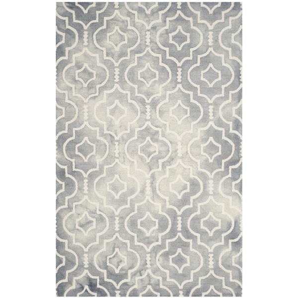 Safavieh 10 x 14 ft. Large Rectangle Dip Dye Hand Tufted RugGrey & Ivory - DDY538C-10