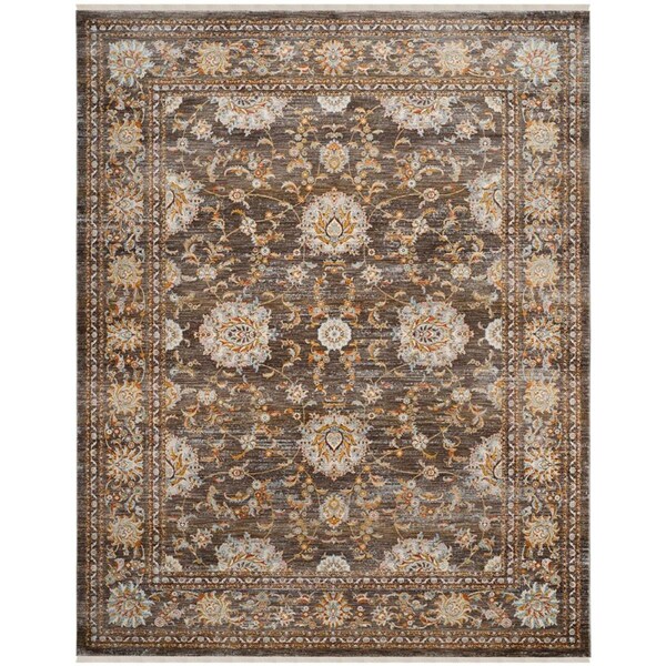Flowers First 9 x 11 ft. 7 in. Vintage Persian Power Loomed Area Rug, Brown & Multi Color - Large Rectangle - FL1890604