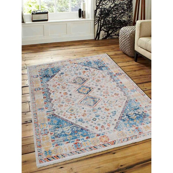 Jensendistributionservices 2 ft. x 3 ft. 10 in. Machine Woven Crossweave Polyester Oriental Rectangle Area Rug, Multi Color - MI1556111
