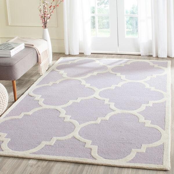 Safavieh Cambridge Hand Tufted Runner Rug- Lavander - Ivory- 2 ft. 6 in. x 6 ft. - CAM140C-26
