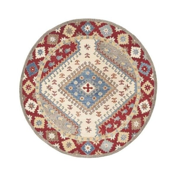 Safavieh Antiquity Global Square Hand Tufted RugsRed & Ivory 6 x 6 ft. - AT507Q-6SQ