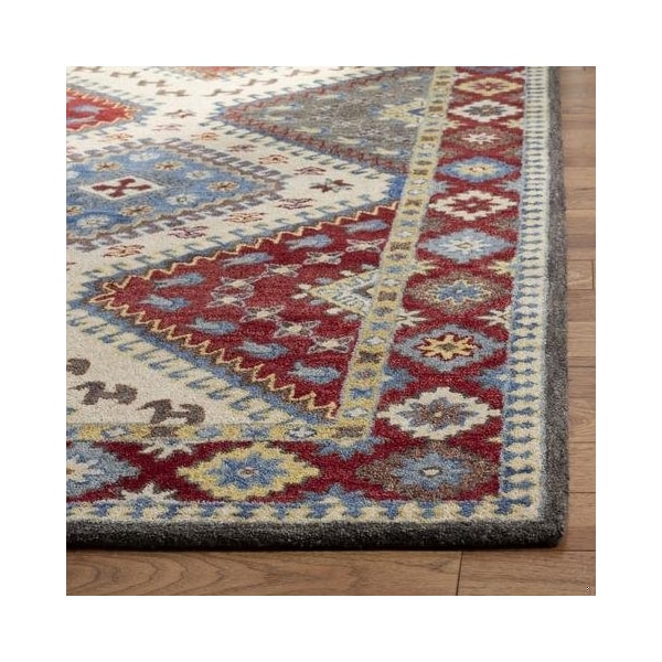 Safavieh Antiquity Global Square Hand Tufted RugsRed & Ivory 6 x 6 ft. - AT507Q-6SQ