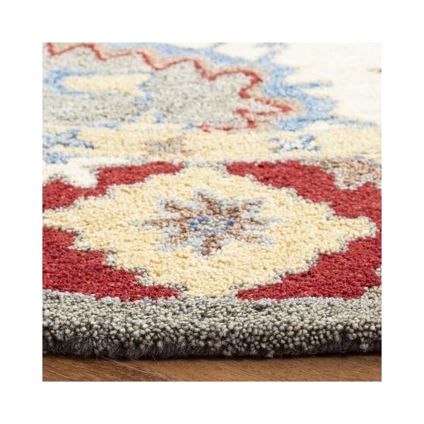Safavieh Antiquity Global Square Hand Tufted RugsRed & Ivory 6 x 6 ft. - AT507Q-6SQ
