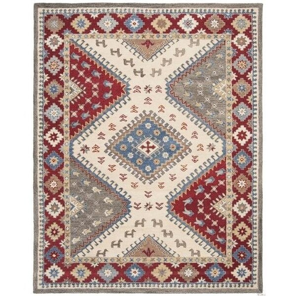 Safavieh Antiquity Global Square Hand Tufted RugsRed & Ivory 6 x 6 ft. - AT507Q-6SQ