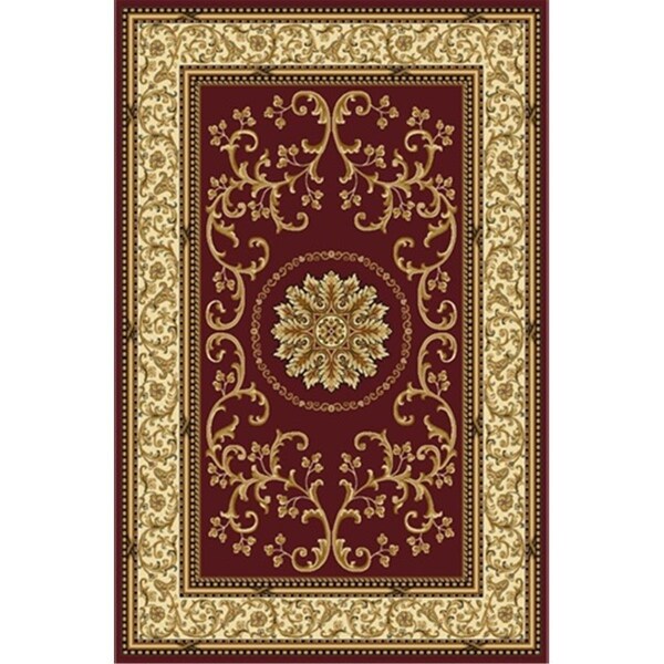 Auric Noble Rectangular Burgundy Traditional Italy Area Rug, 5 ft. 5 in. W x 8 ft. 3 in. H - AU2643561