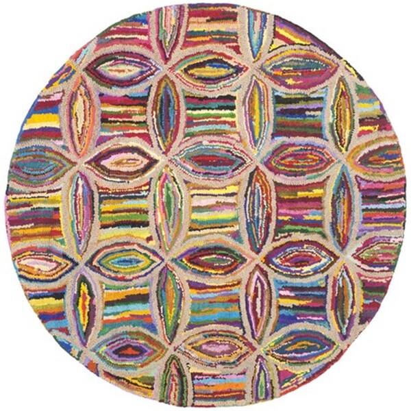 Safavieh Nantucket Hand Tufted Round Rug- Multi- 4 x 4 ft. - NAN441A-4R