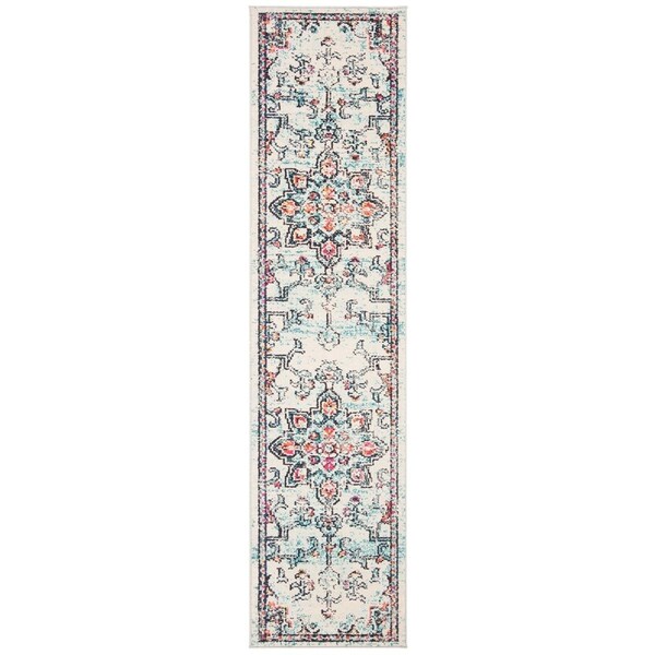 Safavieh 2 ft. 2 in. x 16 ft. Madison 400 Power Loomed Runner Area Rug Cream & Blue - MAD473B-216
