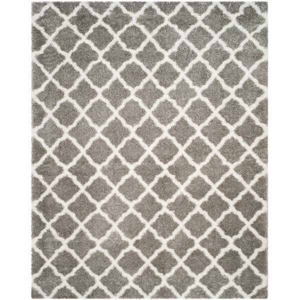 Safavieh 9 x 12 ft. Indie Shag Power Loomed Large Rectangular Area Rug; Grey & Ivory - SGI322B-9