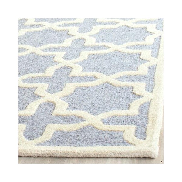 Safavieh Cambridge Hand Tufted Runner Rugs, Light Blue and Ivory - 2 ft.-6 in. x 8 ft. - CAM125A-28