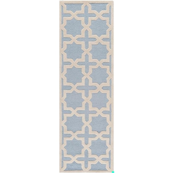 Safavieh Cambridge Hand Tufted Runner Rugs, Light Blue and Ivory - 2 ft.-6 in. x 8 ft. - CAM125A-28