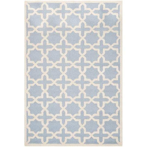 Safavieh Cambridge Hand Tufted Runner Rugs, Light Blue and Ivory - 2 ft.-6 in. x 8 ft. - CAM125A-28