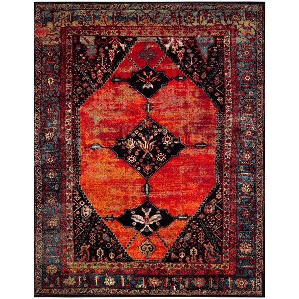 Safavieh 9 x 12 ft. Vintage Hamadan Power Loomed Large Rectangle Area Rug Orange & Multi - VTH217B-9