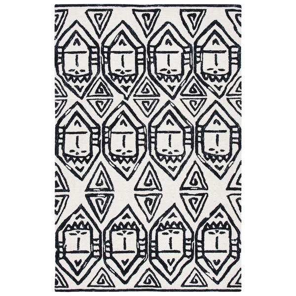 Safavieh Metro Contemporary Hand Tufted Rectangle Area Rug, Black & Ivory - 5 x 8 ft. - MET404Z-5