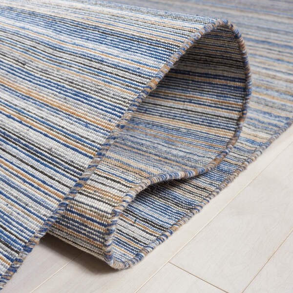 Safavieh 6 x 6 ft. Kilim Flat Weave Round Area Rug; Blue & Yellow - KLM313M-6R