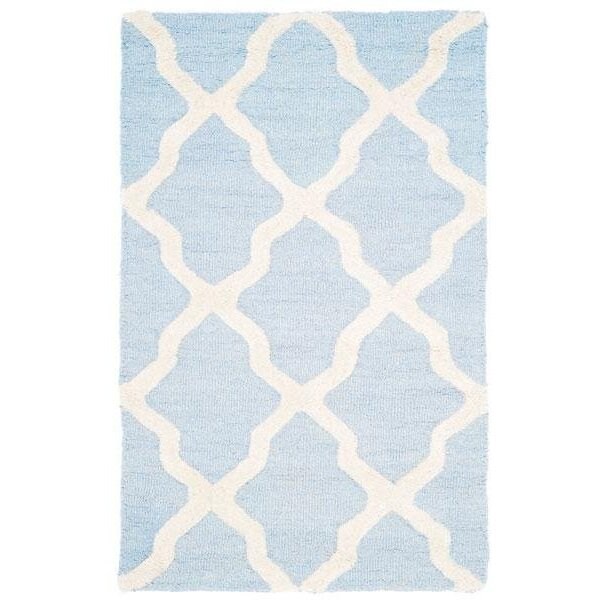 Safavieh 2 ft.-6 in. x 22 ft. Runner Transitional Cambridge- Light Blue and Ivory Hand Tufted Rug - CAM121A-222