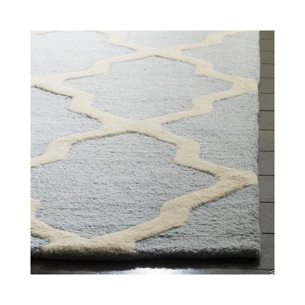 Safavieh 2 ft.-6 in. x 22 ft. Runner Transitional Cambridge- Light Blue and Ivory Hand Tufted Rug - CAM121A-222