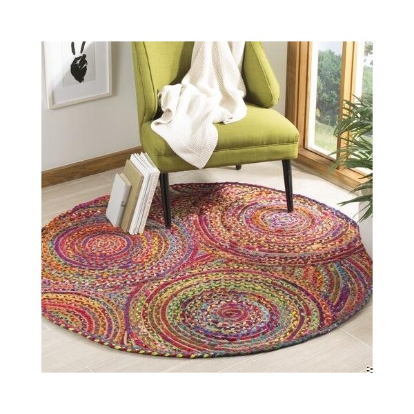 Safavieh 5 x 5 ft. Cape Cod Hand Woven Round Area RugRed & Multi-Color - CAP203A-5R
