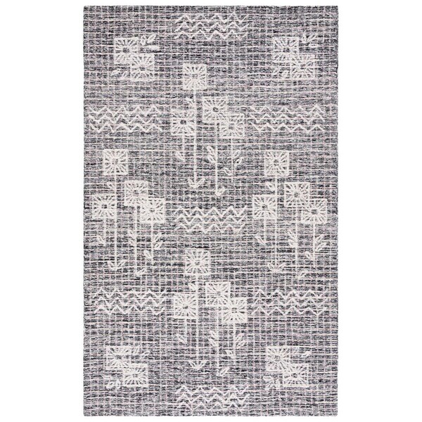 Safavieh 2 ft. 3 in. x 9 ft. Metro Hand Tufted Runner Area Rug Black & Ivory - MET878Z-29