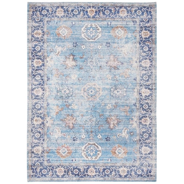 Safavieh 4 x 6 ft. Saffron Rectangle Power Loomed Rug Aqua & Navy - SFN201M-4