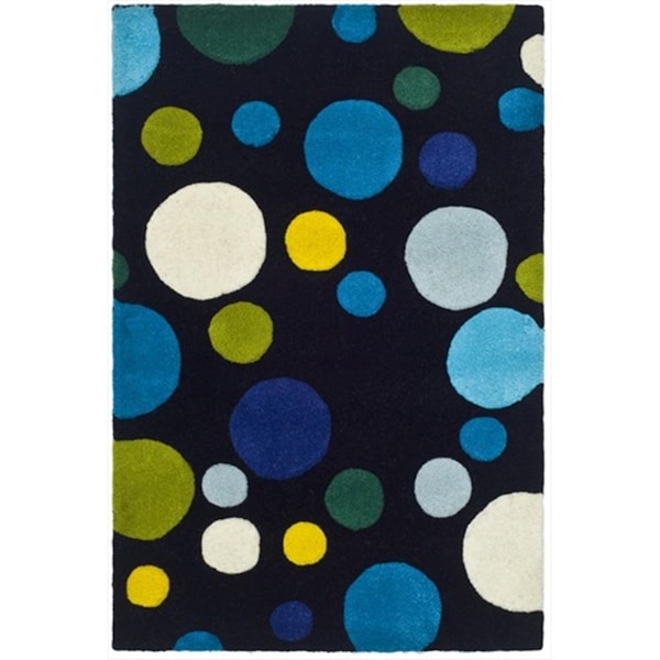 Safavieh 2 ft. 6 in. x 6 ft. Runner Contemporary Soho Black and Multi Color Hand Tufted Rug - SOH753B-26