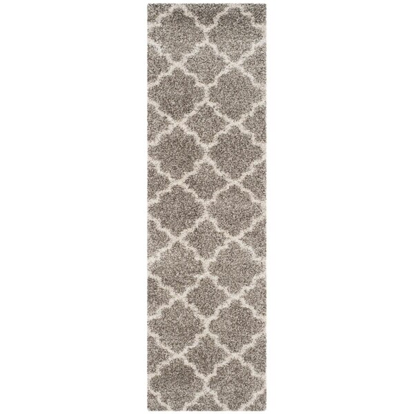 Safavieh Sgh-Hudson Shag Power Loomed Runner Rugs, Grey and Ivory - 2 ft.-3 in. x 8 ft. - SGH282B-28