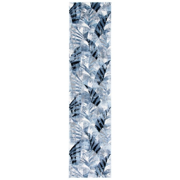 Safavieh 4 ft. 5 in. x 6 ft. 5 in. Lagoon Power Loomed Runner Area Rug Ivory & Blue - LGN180C-4