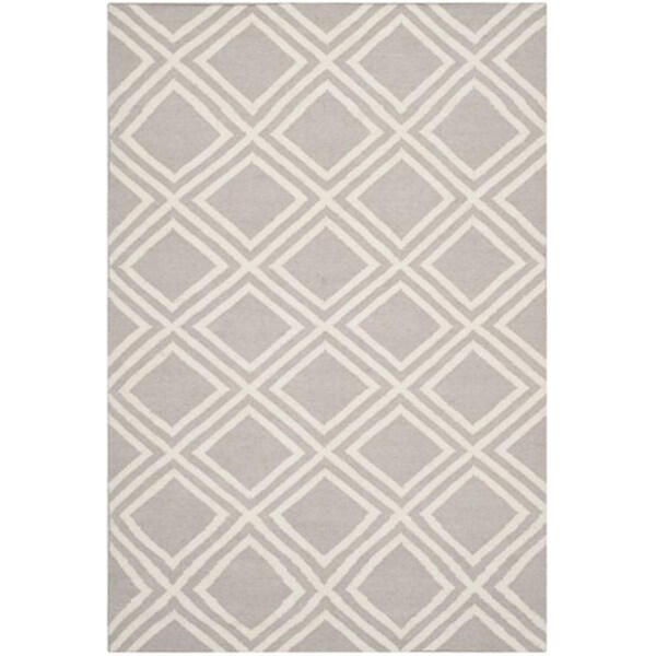 Safavieh Dhurries Hand Woven Flat Weave Runner Rug- Grey - Ivory- 2 ft. 6 in. x 8 ft. - DHU571A-28